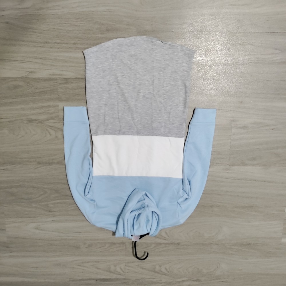 Hoodie, blue white, gray, small size
